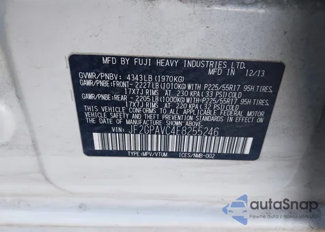 2014 Subaru Xv Crosstrek 2.0I Premium from USA, damaged, VIN JF2GPAVC4E8255246